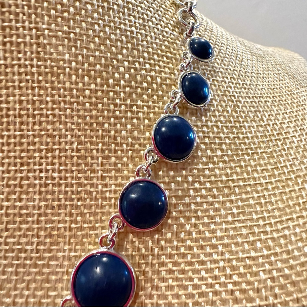 Chaps Necklace- Statement Collar Length Silver To… - image 5